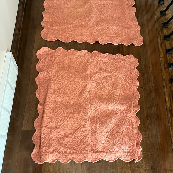 Set of 2 Euro shams linen source light orange color 29 X 29 - Picture 4 of 8